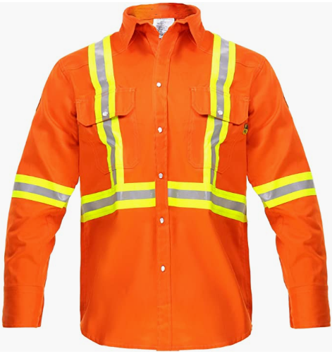 Flame Resistant FR High Visibility Hi Vis Shirt - 88% C/12% N - 7oz