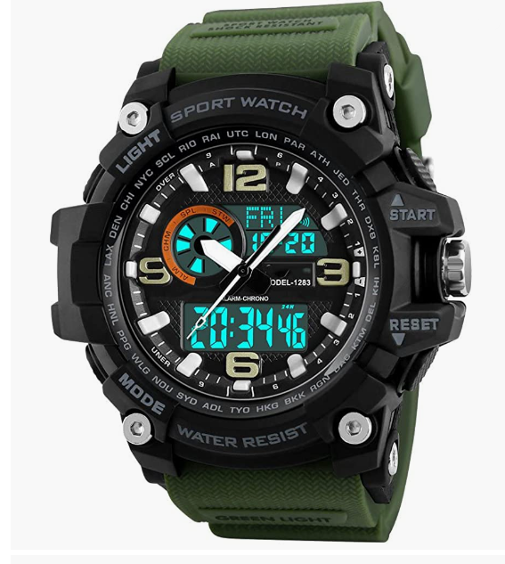 Waterproof Military LED Screen Large Face Stopwatch Alarm