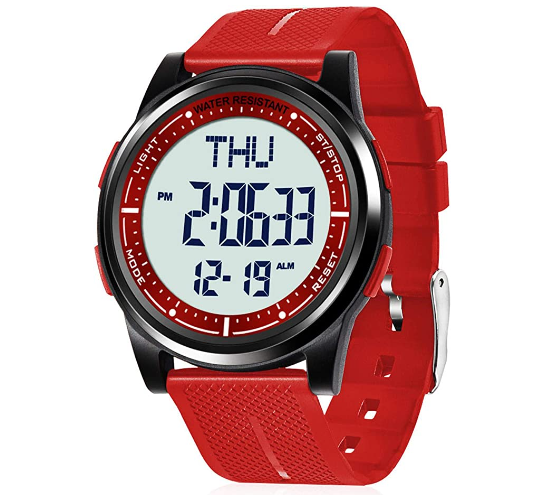 Watch Waterproof With Stopwatch Alarm Countdown Dual Time, Ultra-Thin Super Wide-Angle Display Digital Wrist Watches For Men Women