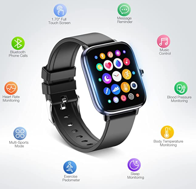 Smart Watch with Bluetooth Call for Women, IP67 Waterproof Fitness Tracker with 1.7