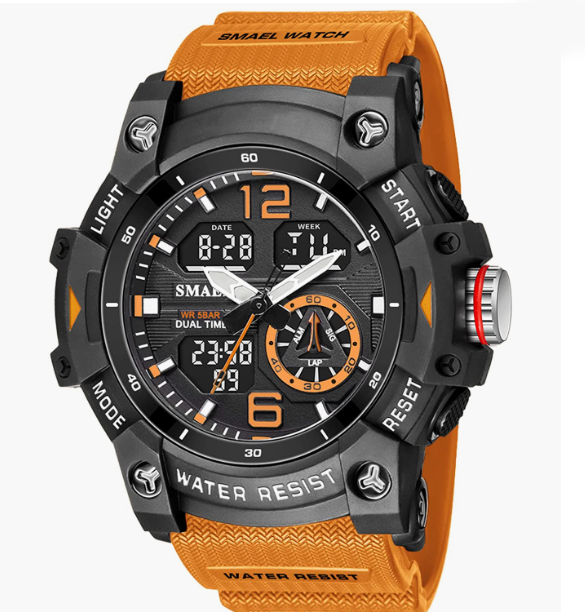 Sport Watches for Men Outdoor Military Digital Analog Stopwatch Waterproof Multifunctional Wrist Watch