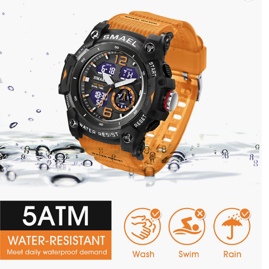 Sport Watches for Men Outdoor Military Digital Analog Stopwatch Waterproof Multifunctional Wrist Watch
