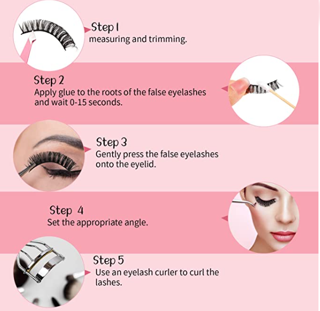 10 PairsNatural Look 3D False EyeLashes D Curl 15mm length Fluffy Wispy Eyelashes Extension Effect