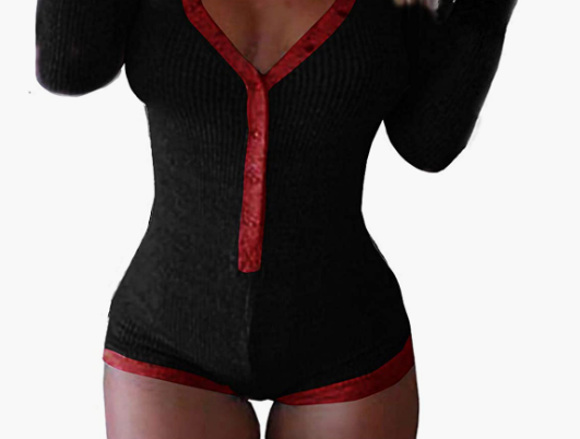 SEXY Long Sleeve Knitted One Piece Bodysuit Sexy Pajama