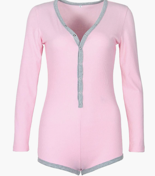 SEXY Long Sleeve Knitted One Piece Bodysuit Sexy Pajama