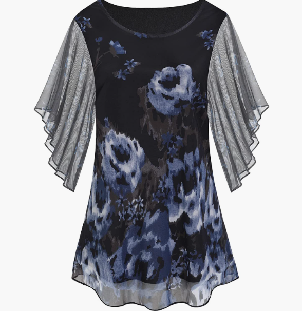 CASUAL Stretch Mesh Loose Flowy Tunic