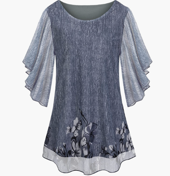 CASUAL Stretch Mesh Loose Flowy Tunic