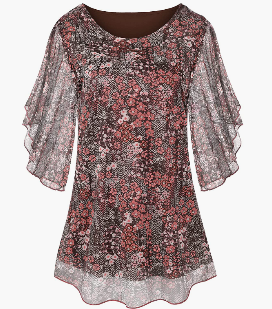 CASUAL Stretch Mesh Loose Flowy Tunic