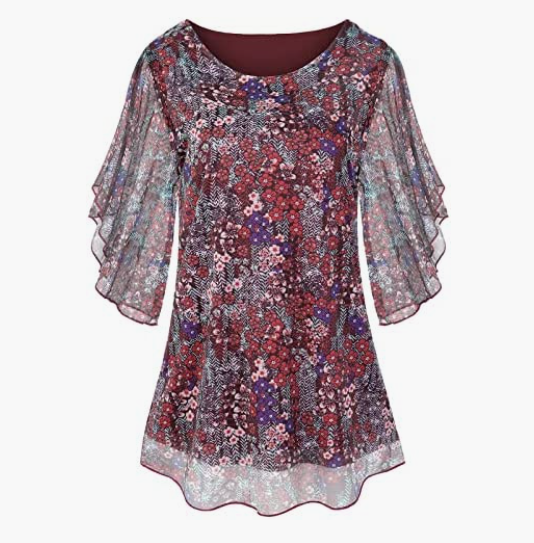 CASUAL Stretch Mesh Loose Flowy Tunic