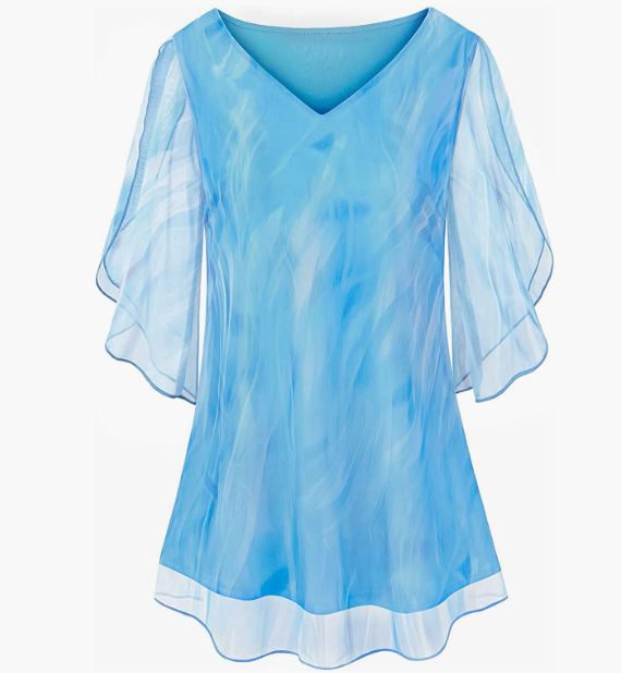 CASUAL Blouse Elastic Loose Flowy Tunic Top