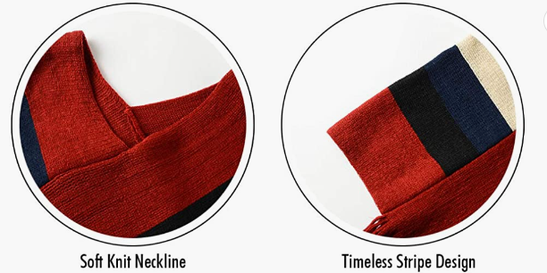 CASUAL Stripe Patterns and Fringed Sides MADE IN ITALY