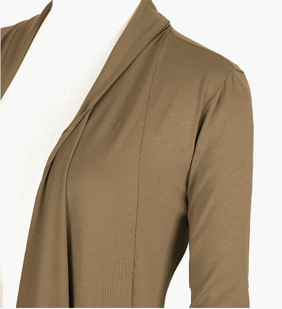 Drape Front Open Cardigan Long Sleeve