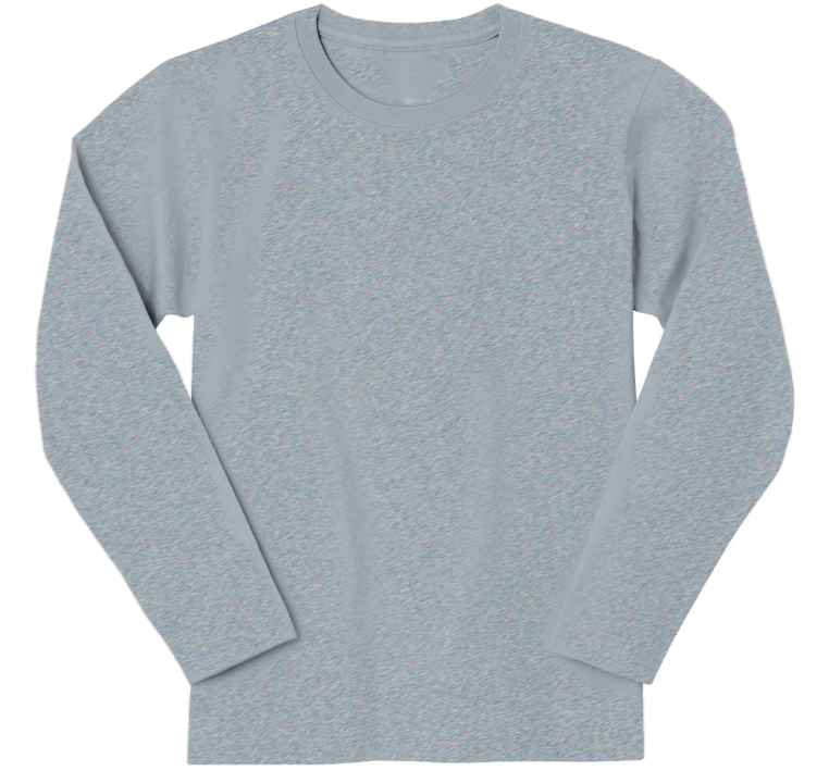 Long Sleeve Crew Neck Adult T-Shirt gentle stretch Crew neckline