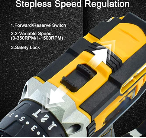 Torque Setting,Built-in LED for Drilling Wall,Wood,Metal