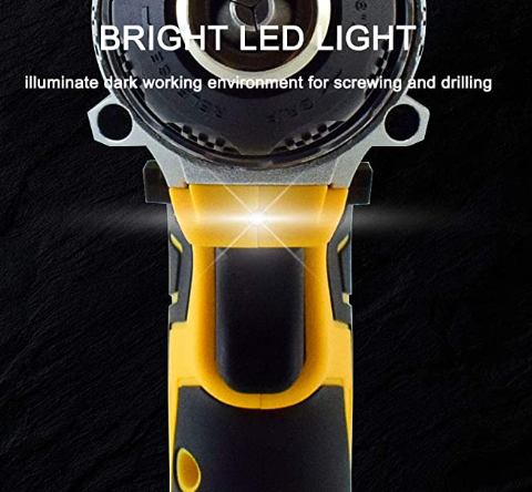 Torque Setting,Built-in LED for Drilling Wall,Wood,Metal