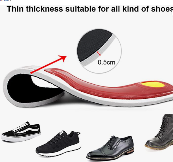 Arch Support Shoe Insoles, Cushion Orthotic Inserts for Flat Foot, Plantar Fasciitis, Feet Heel Pain Relief