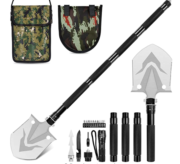 Folding Shovel, 100 cm Multifunctional Folding Shovel, Survival Shovel, Extra Thick Design, Rustproof Spade Made Alloy Steel for Survival/Snow Shovel/Outdoor