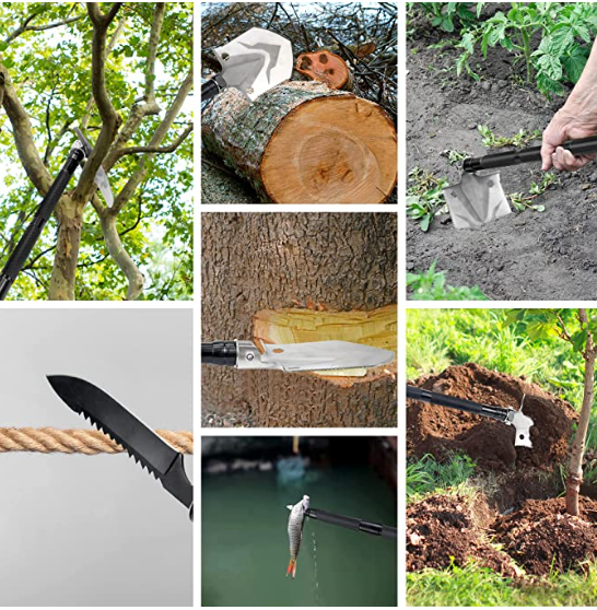 Folding Shovel, 100 cm Multifunctional Folding Shovel, Survival Shovel, Extra Thick Design, Rustproof Spade Made Alloy Steel for Survival/Snow Shovel/Outdoor