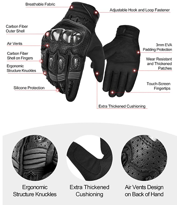 Motorcycle Gloves Fiber Ridng Gloves Hard Knuckle Protection