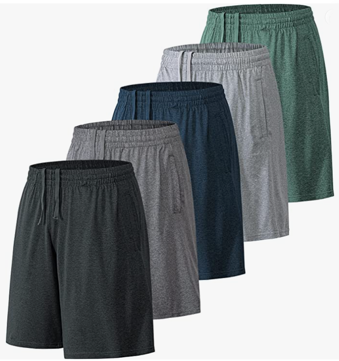 Mens Athletic Workout Shorts with Pockets and Elastic Waistband Quick Dry Activewear