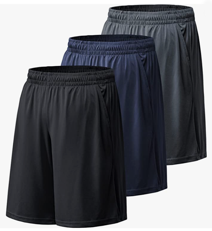 Mens Athletic Workout Shorts with Pockets and Elastic Waistband Quick Dry Activewear