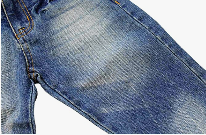 Adjustable Waist Slim Denim Pants Blue Jeans