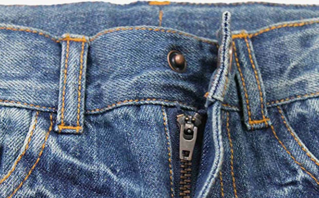 Adjustable Waist Slim Denim Pants Blue Jeans
